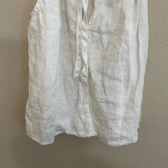 FRAME Tie Back Halter Neck Sleeveless Linen Blouse Tank Top Off White Cream XS - Picture 11 of 12